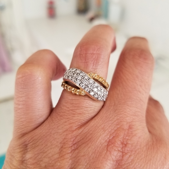 14k diamond citrine gold bypass ring - Picture 6 of 14